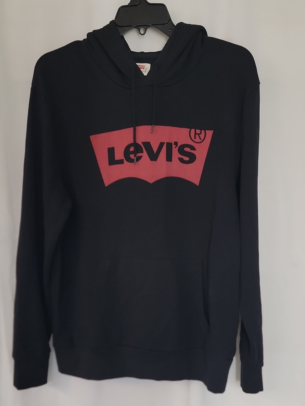 Levi's Black Hoodie with Red Batwing Logo
